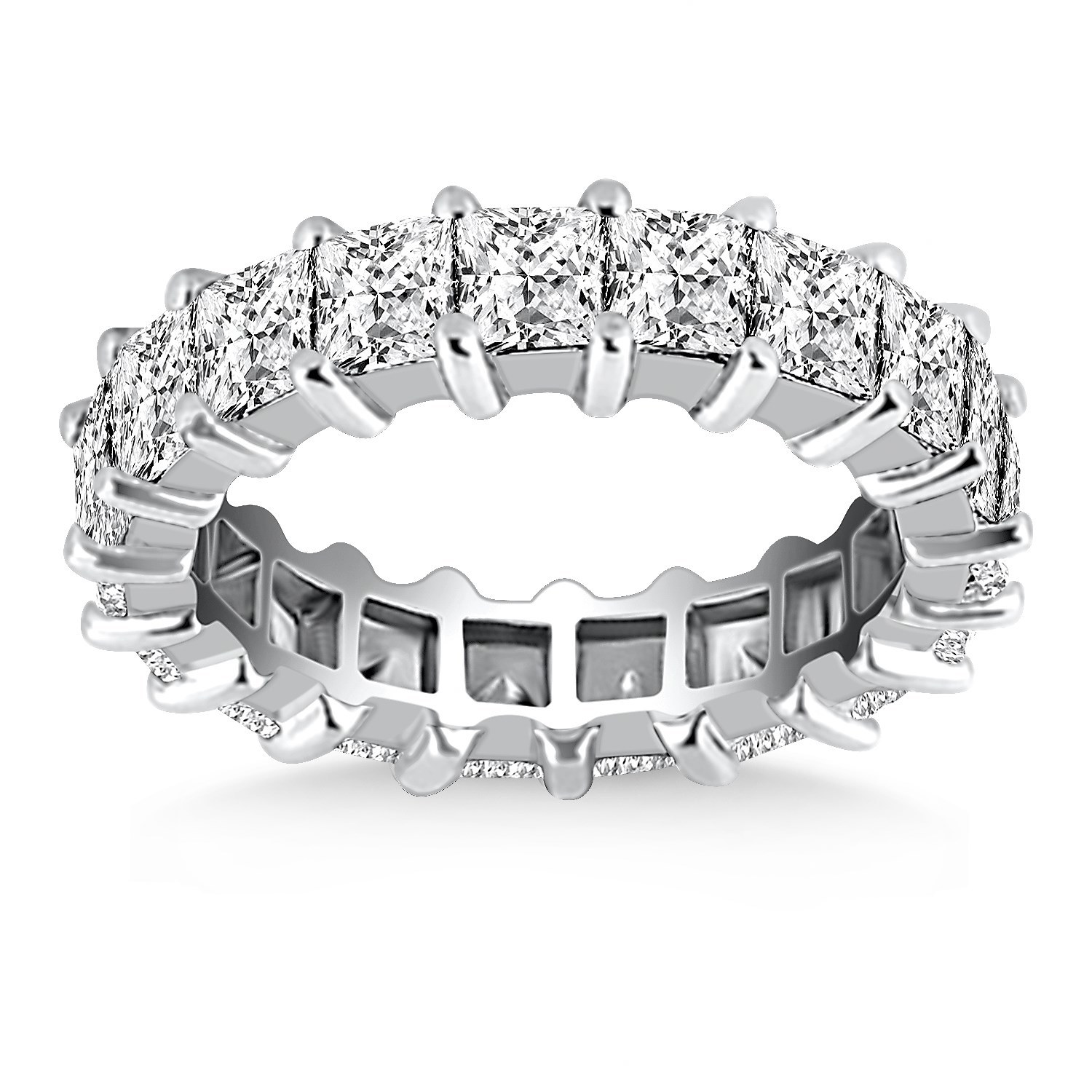 14k White Gold Common Prong Princess Cut Diamond Eternity Ring
